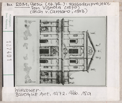 Vorschaubild Rom: Il Gesù, Fassadenentwurf nach Vignola, Stic von Cantaro 